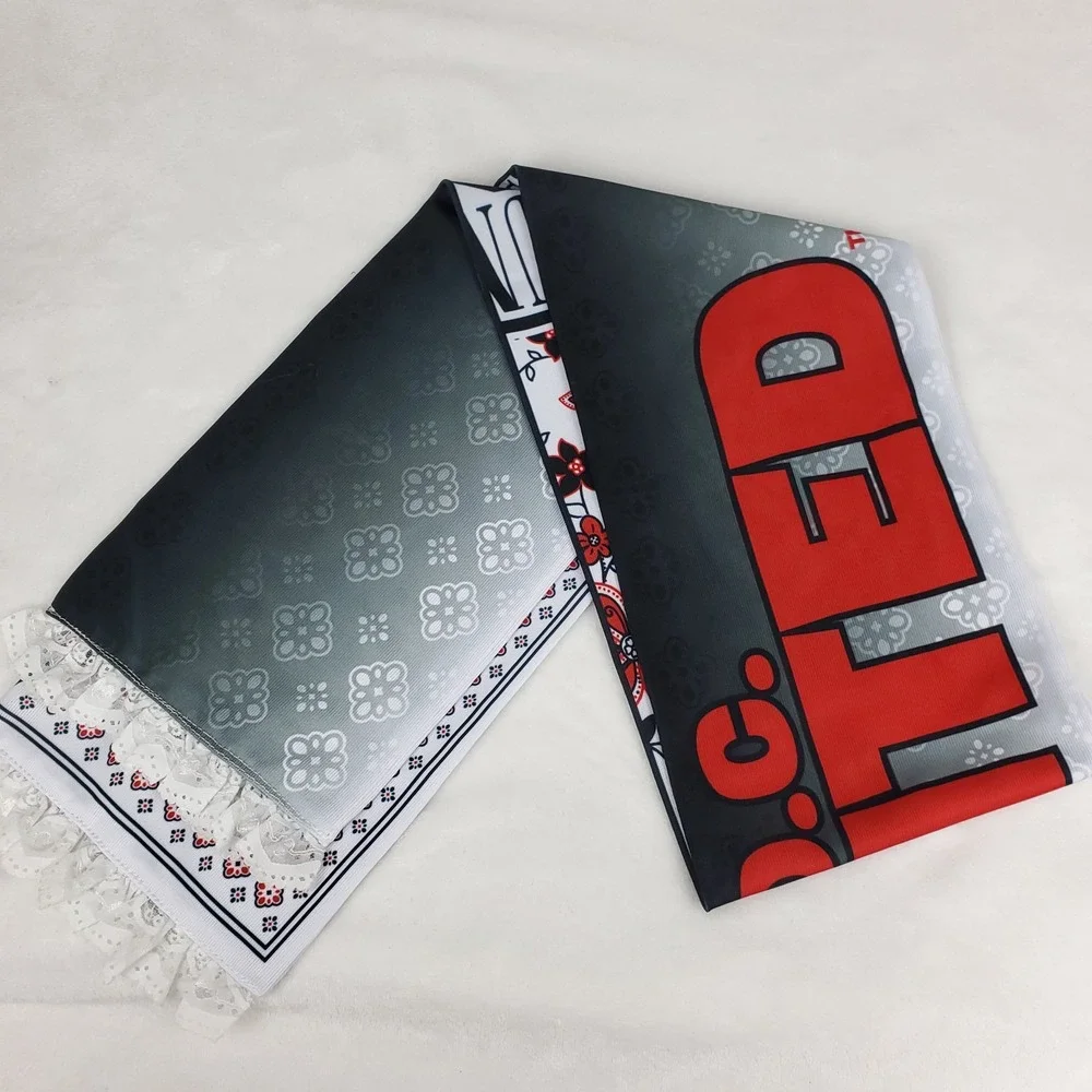 DC United Adidas MLS Knit Scarf Sublimation‎ Print Art Black White Red New